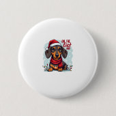 Dachshund Santa On The Naughty List Dachshund Chri Button (Vorderseite)