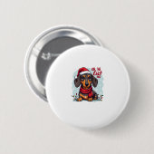 Dachshund Santa On The Naughty List Dachshund Chri Button (Vorne & Hinten)