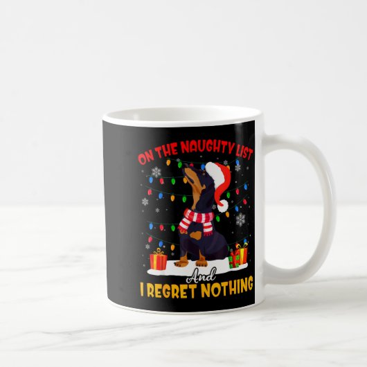 Dachshund Santa On The Naughty List Dachshund Chri Kaffeetasse (Rechts)