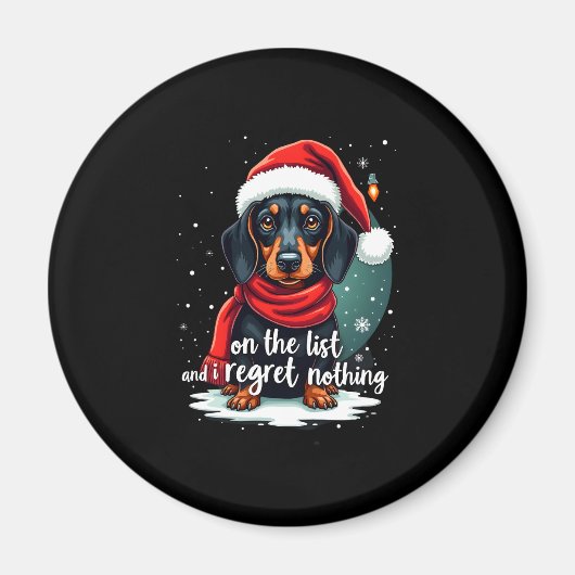 Dachshund Santa On The Naughty List Dachshund Chri Magnet (Vorne)