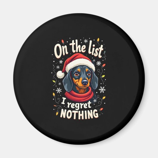 Dachshund Santa On The Naughty List Dachshund Chri Magnet (Vorne)