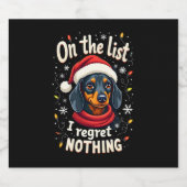 Dachshund Santa On The Naughty List Dachshund Chri Schaumweinetikett (Einzelnes Label)