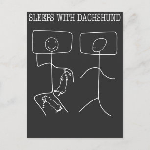 Dachshund schläft mit Dachshunds Postkarte