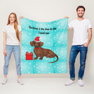 Dachshund Schneeflocke Weihnachts-Fleece-Decke Fleecedecke