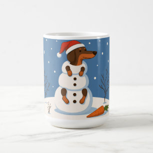 Dachshund Schneemann  Kaffeetasse