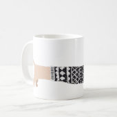 Dachshund schwarzes Weihnachtspullover-Muster Lust Kaffeetasse (Vorderseite Links)