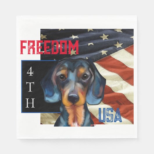 Dachshund Serviette (Vorderseite)