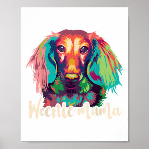 Dachshund-Shirt Frauen Weenie Mama Wiener Hund Mam Poster