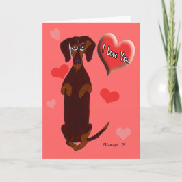 Dachshund Sidney Valentine Card Feiertagskarte