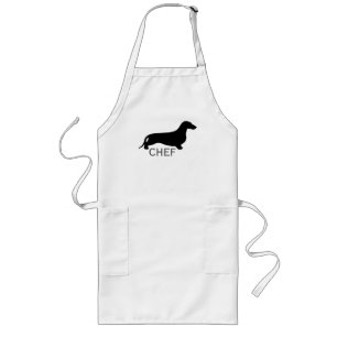Dachshund silhouette black + your ideas lange schürze