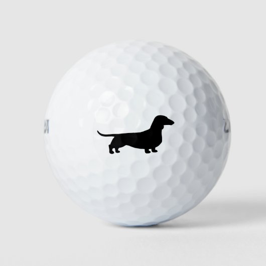 Dachshund-Silhouette Golfball (Vorderseite)