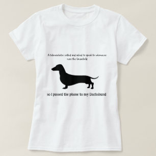 Dachshund-Silhouette Lustig T-Shirt