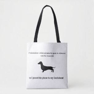 Dachshund-Silhouette Lustig Tasche
