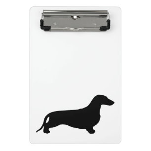 Dachshund-Silhouette schwarz + Ihre Ideen Mini Klemmbrett