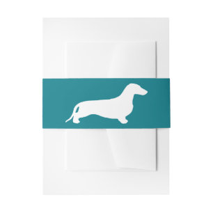 Dachshund-Silhouette weiß + Ihre Ideen Einladungsbanderole