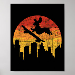Dachshund Skateboarder - Skateboard fahrender Hund Poster