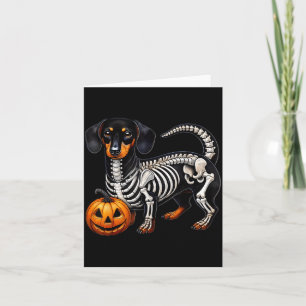 Dachshund-Skelett Jack O Lantern Lustiger Wiener H Karte
