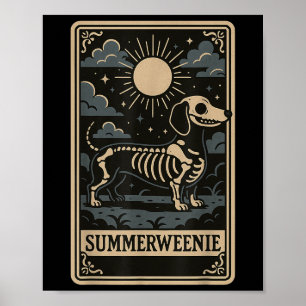 Dachshund-Skelett Summerween-Hunde-Kunst im Vintag Poster