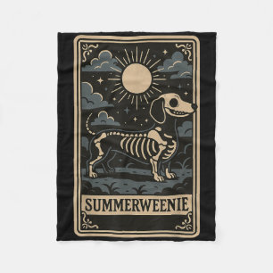 Dachshund-Skelett Summerween-Hundekunst im Vintage Fleecedecke