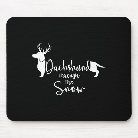 Dachshund Snow Cute Wiener Weiner Dog Owner Christ Mousepad (Vorne)
