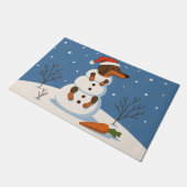Dachshund Snowman Christmas Doormat Fußmatte (Schrägansicht)