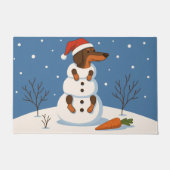 Dachshund Snowman Christmas Doormat Fußmatte (Vorderseite)