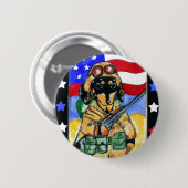 Dachshund Soldat Button (Vorne & Hinten)