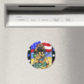 Dachshund Soldat Magnet (In Situ (Geschirrspüler))
