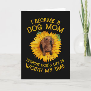 Dachshund Sonnenblume Ich wurde eine Hundemutter H Karte