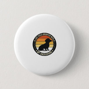 Dachshund-Sonnenuntergangs-Shirt Vintage-Hundelieb Button