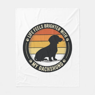Dachshund-Sonnenuntergangs-Shirt Vintage-Hundelieb Fleecedecke