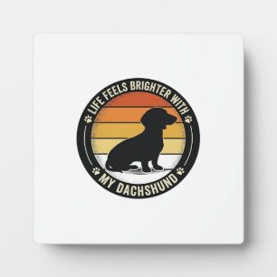 Dachshund-Sonnenuntergangs-Shirt Vintage-Hundelieb Fotoplatte