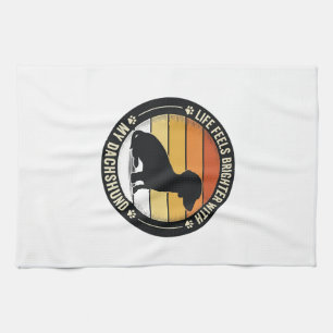 Dachshund-Sonnenuntergangs-Shirt Vintage-Hundelieb Geschirrtuch