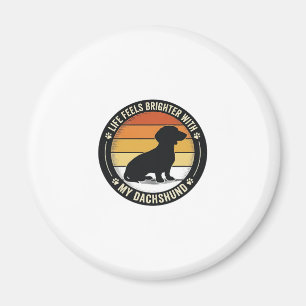 Dachshund-Sonnenuntergangs-Shirt Vintage-Hundelieb Magnet