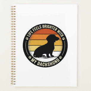 Dachshund-Sonnenuntergangs-Shirt Vintage-Hundelieb Planer