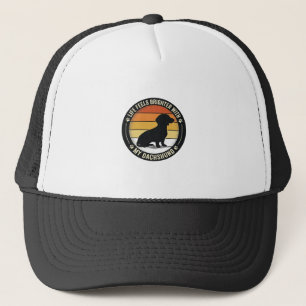 Dachshund-Sonnenuntergangs-Shirt Vintage-Hundelieb Truckerkappe