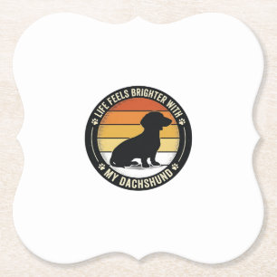 Dachshund-Sonnenuntergangs-Shirt Vintage-Hundelieb Untersetzer
