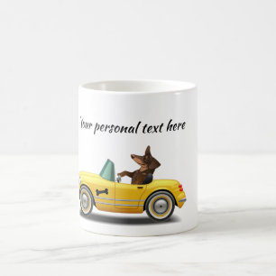 Dachshund-Sportwagen-Fahrer-Tasse Kaffeetasse