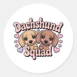 Dachshund Squad Cute Kawaii Dachshund Sticker Dach