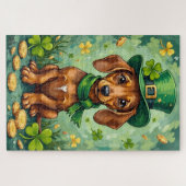 Dachshund St. Patrick’s Day Glückshund Puzzle (Horizontal)