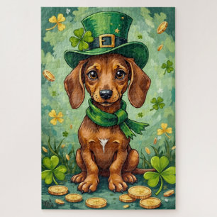 Dachshund St. Patrick’s Day Glückshund Puzzle