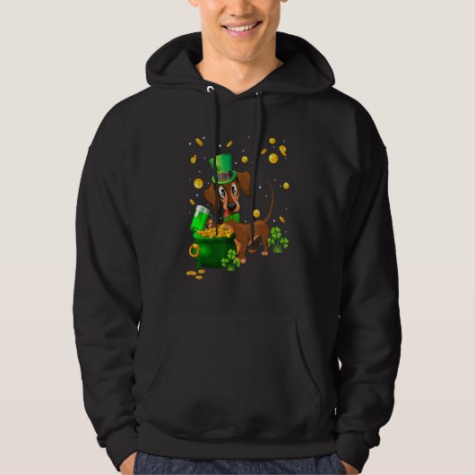 Dachshund St Patrick's Day Irish C Dog Hoodie (Vorderseite)