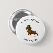 Dachshund St. Patrick's Day Knopf Button (Vorne & Hinten)