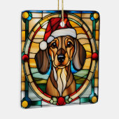 Dachshund Stained Glass Christmas Ornament (Rechts)