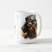 Dachshund-Steampunk-Hund Kaffeetasse (VorderseiteRechts)