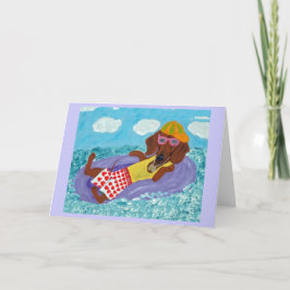 Dachshund Strandfaulenzer Karte