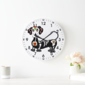 Dachshund Sugar Skull Große Wanduhr (Zuhause)