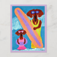 Dachshund-Surfer mit Welpe