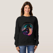 Dachshund Synthwave 80s Retrowave Aesthetic Sweatshirt (Vorne ganz)