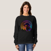 Dachshund Synthwave 80s Retrowave Aesthetic Sweatshirt (Vorne ganz)